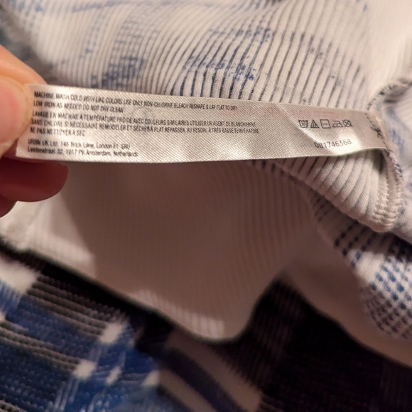 FP Movement Free People Rally Layer Shirt in Ivory Plaid, Size M - Picture 10 of 11